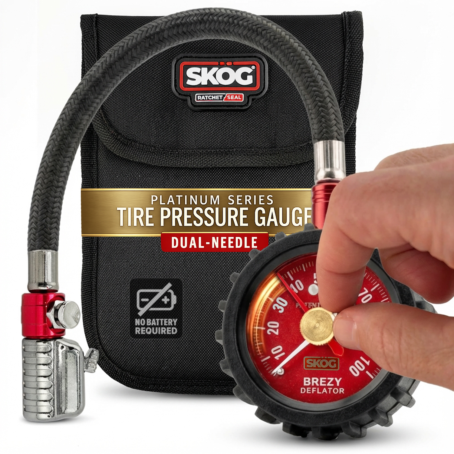 SKÖG® Platinum Dual-Needle Tire Pressure Gauge