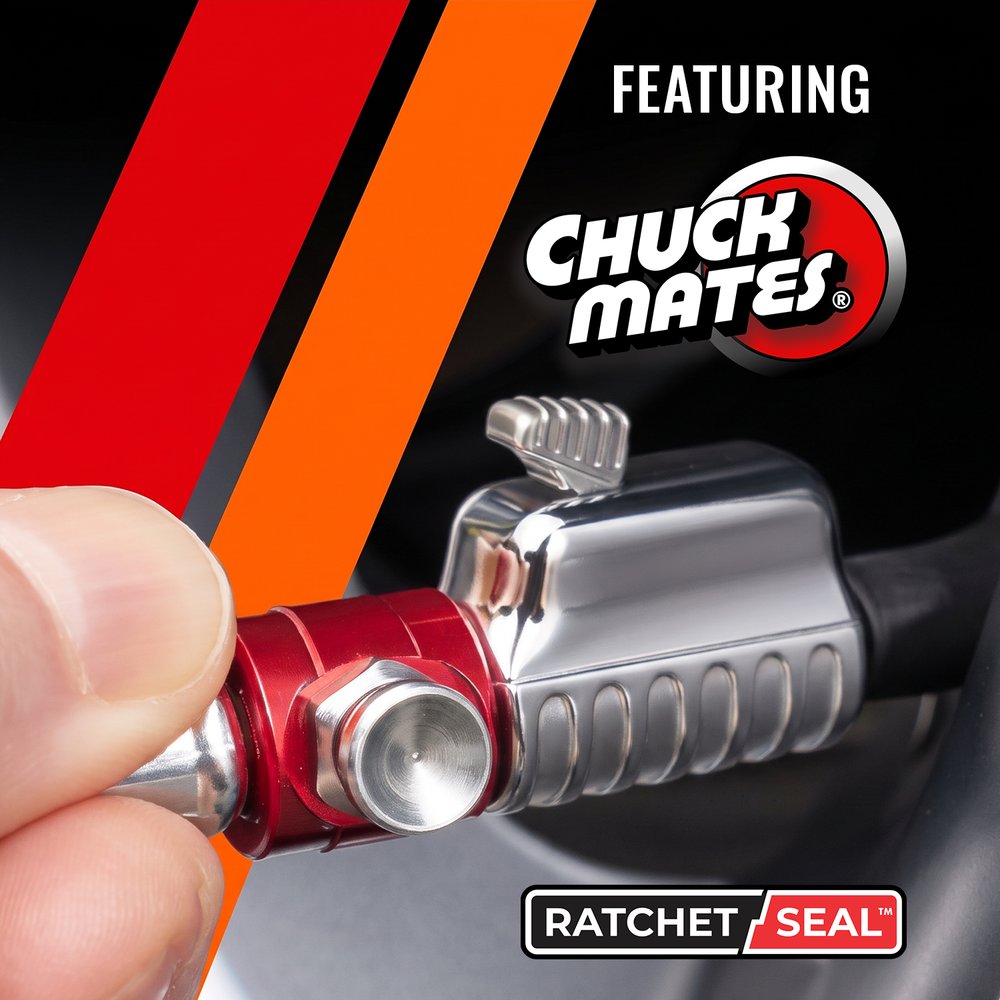 Chuck Mates patented RatchetSeal locking quick-connect chuck close-up